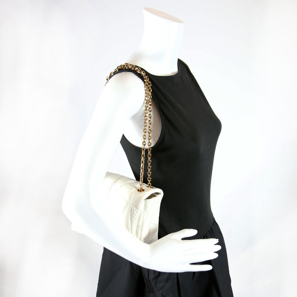 Kleio Quilted Shoulder Bag White