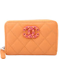 CC Flashy Zip Around Coin Purse Wallet 31M Orange/Pink