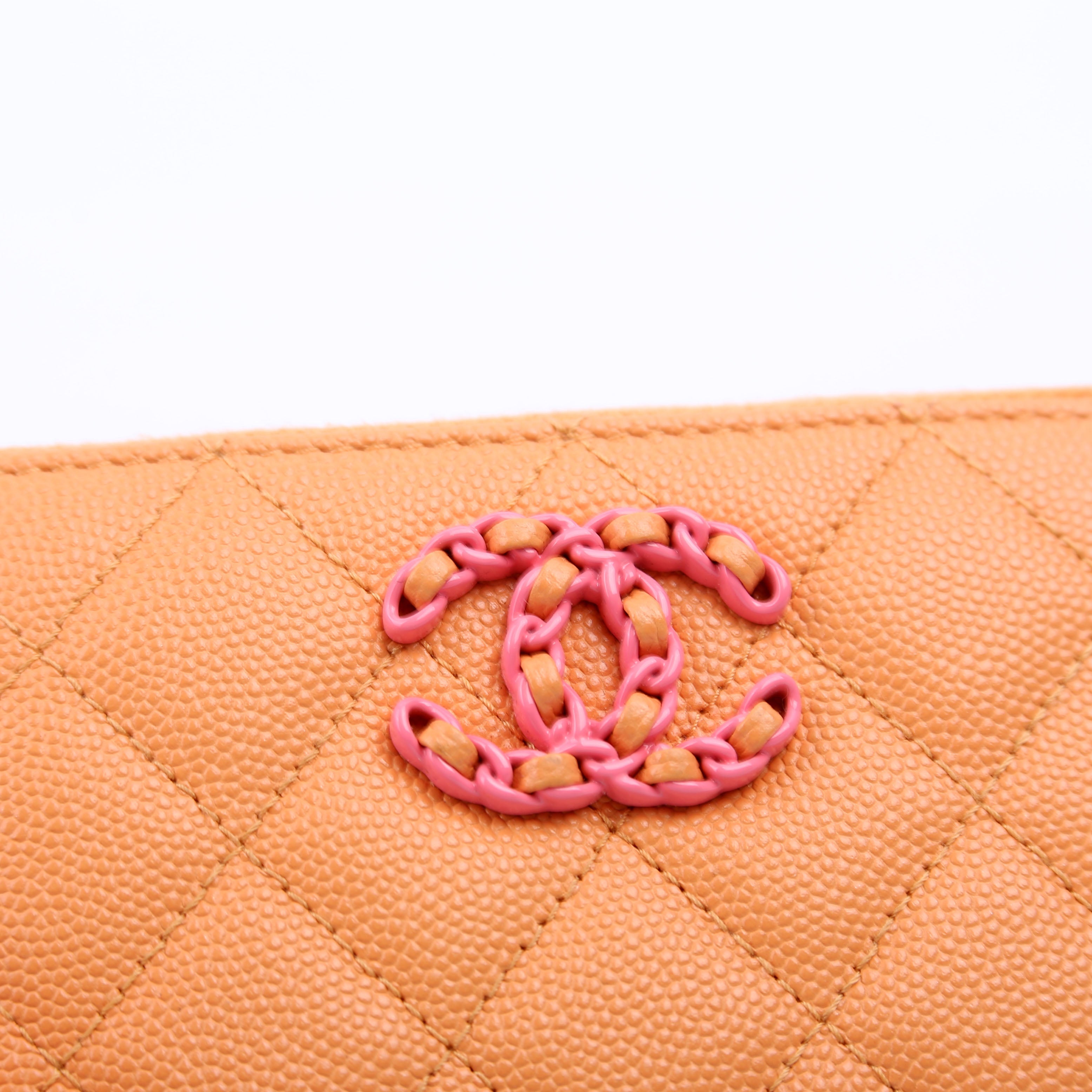 CC Flashy Zip Around Coin Purse Wallet 31M Orange/Pink