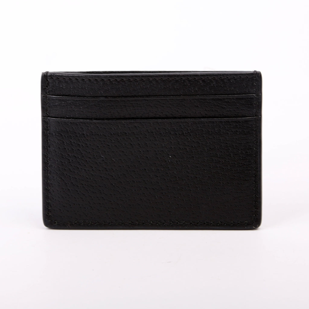 523685 Animalier Leather Card Holder Black