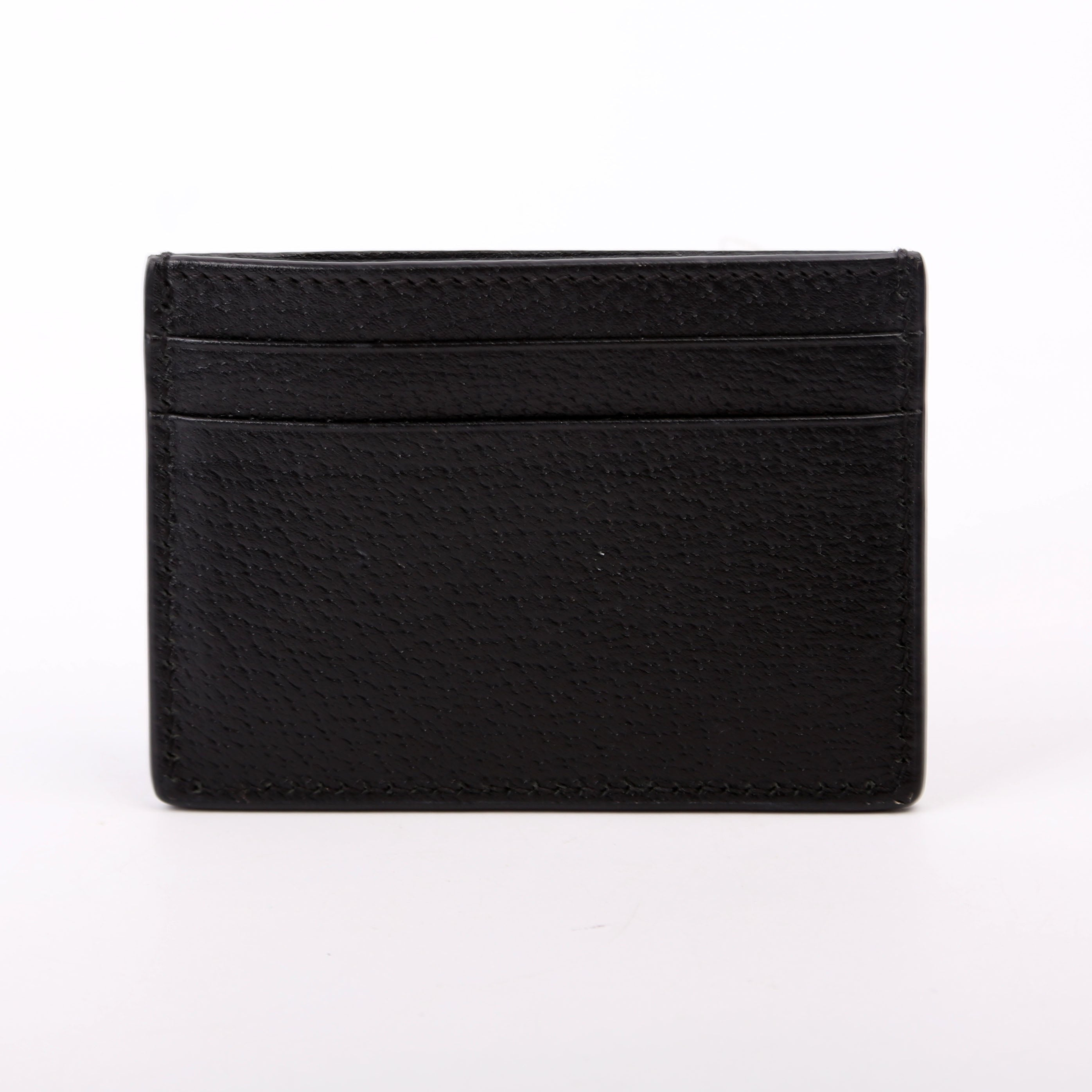 523685 Animalier Leather Card Holder Black