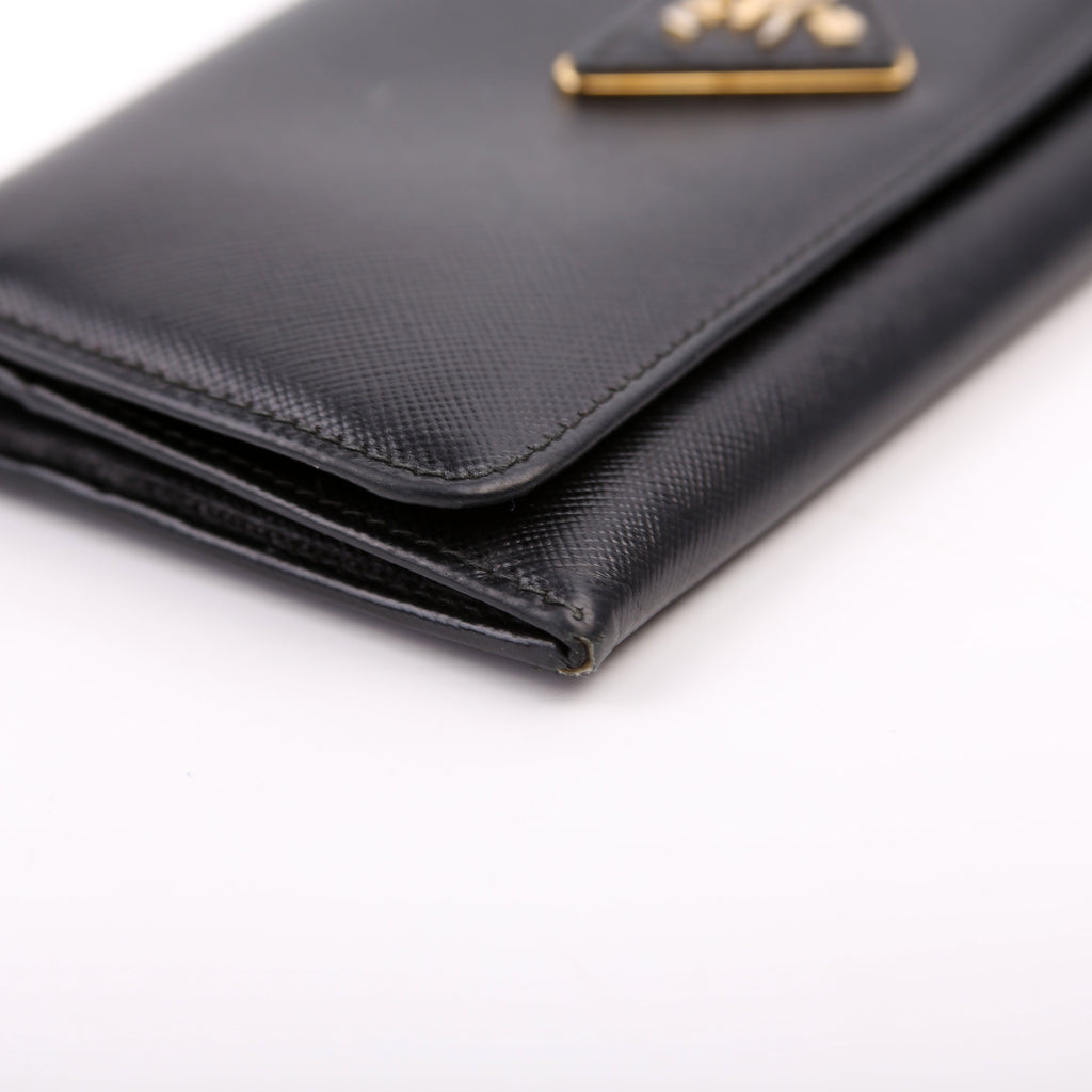 Saffiano Continental Wallet Black