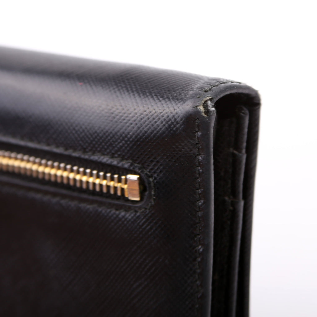 Saffiano Continental Wallet Black