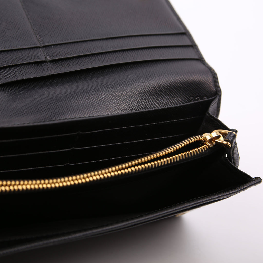 Saffiano Continental Wallet Black