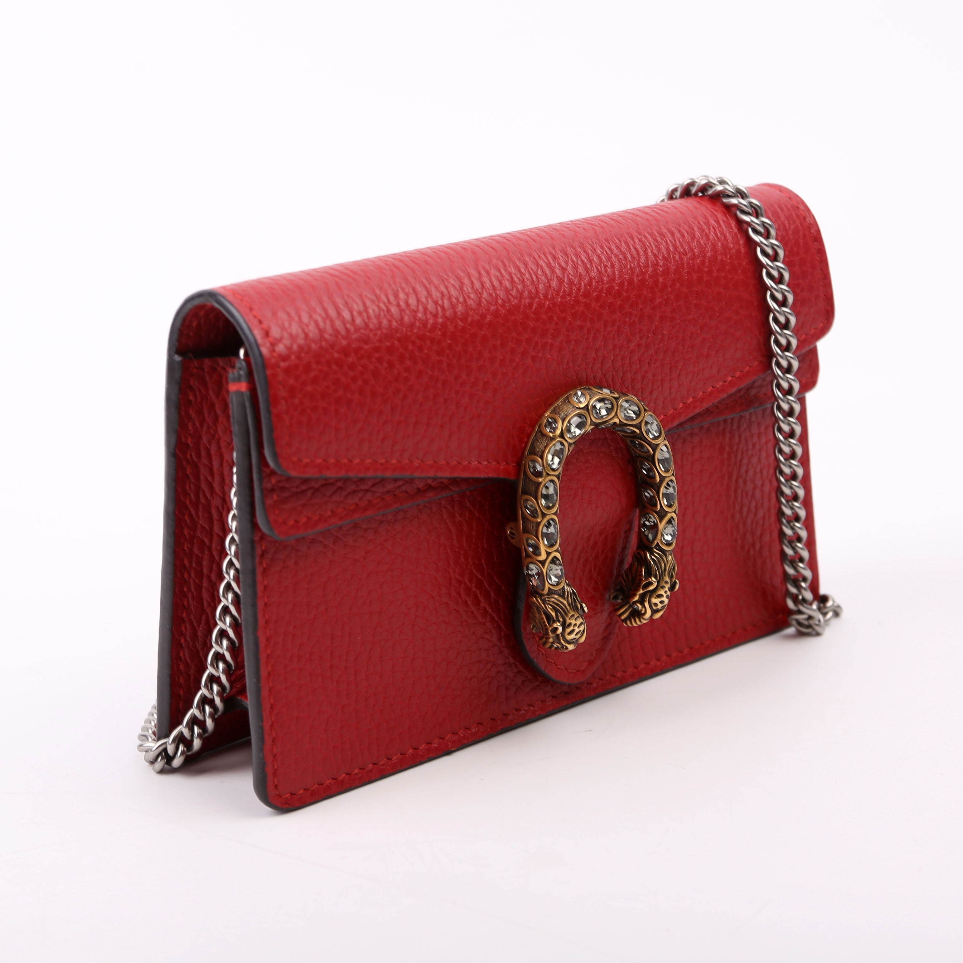 476432 Dionysus Leather Super Mini Red