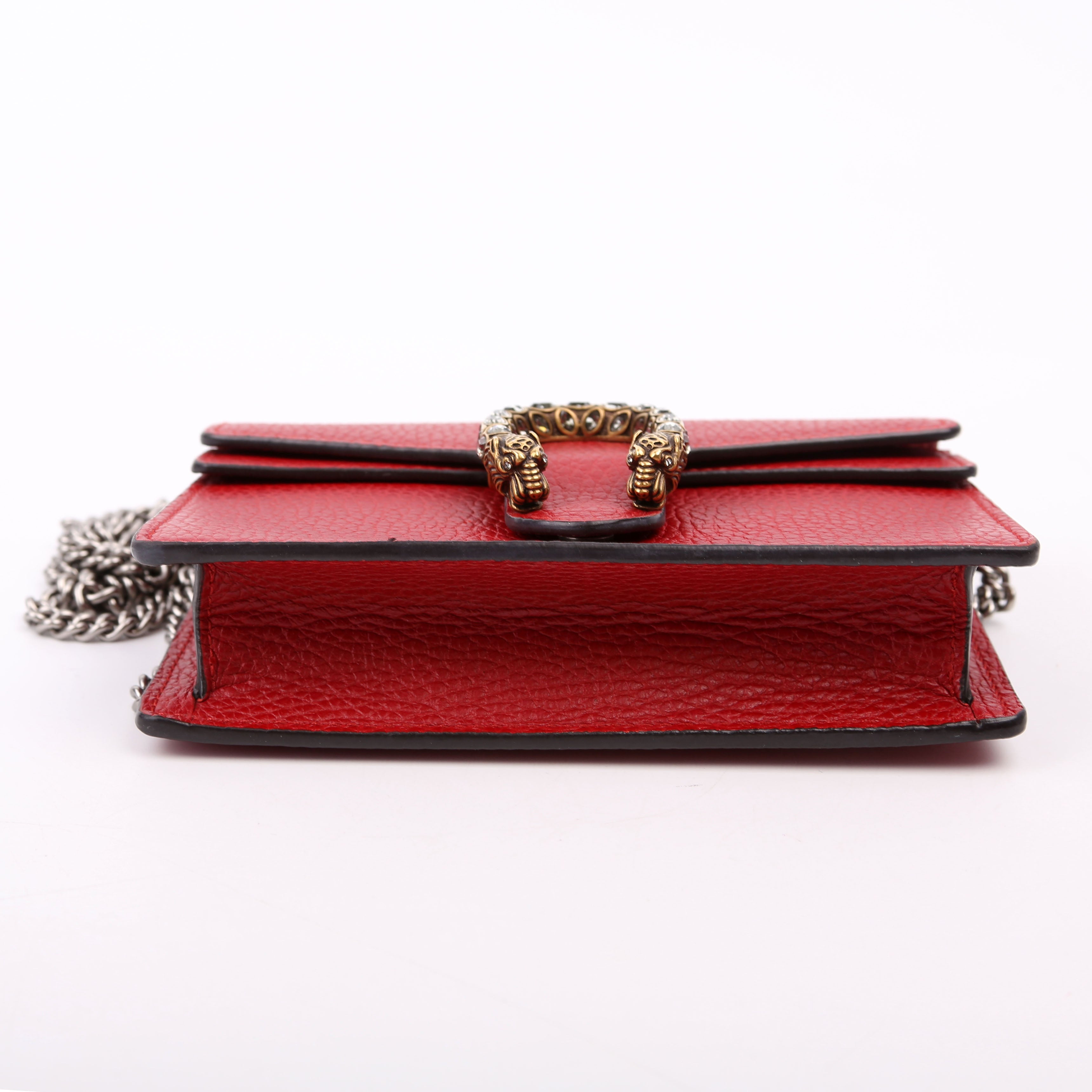 476432 Dionysus Leather Super Mini Red