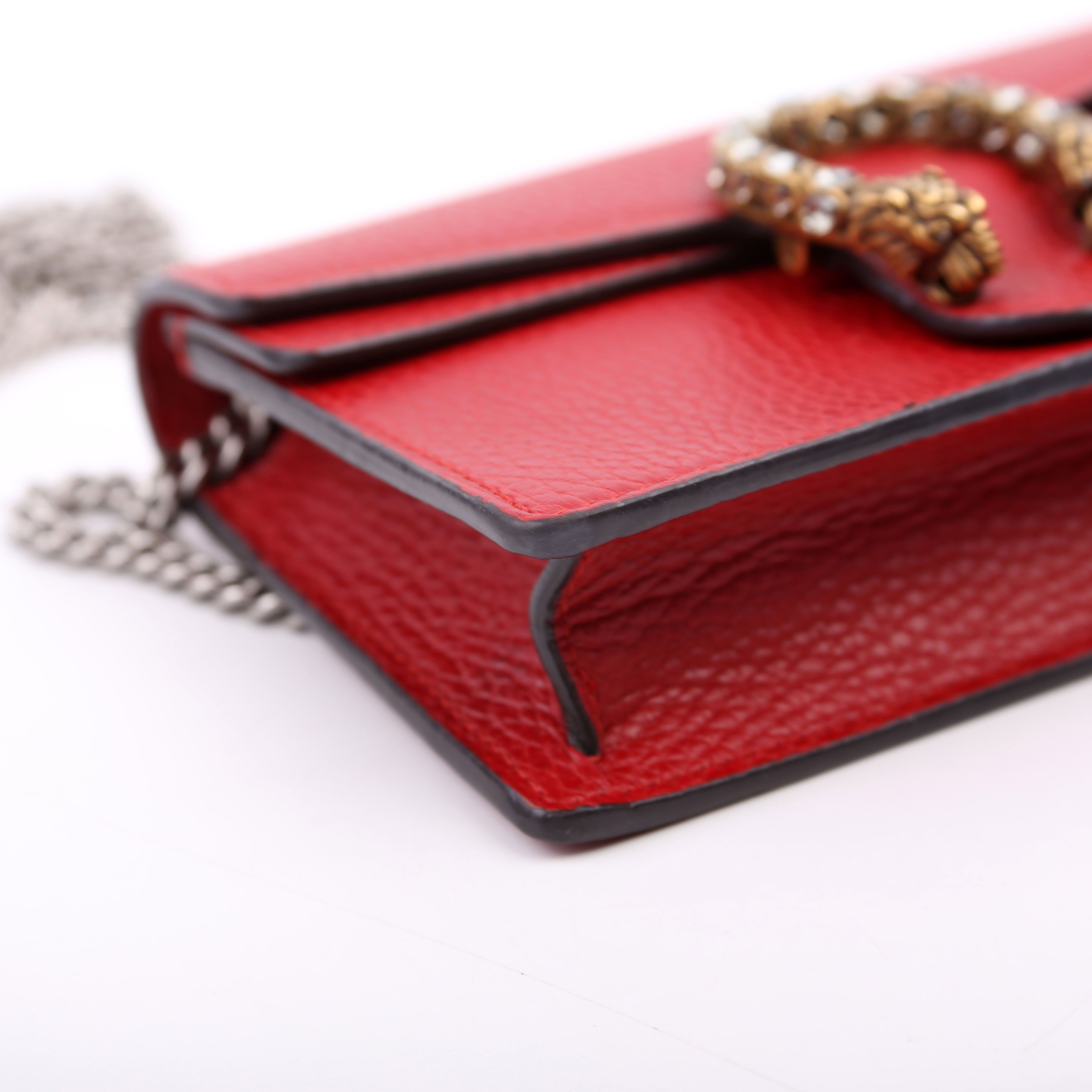 476432 Dionysus Leather Super Mini Red