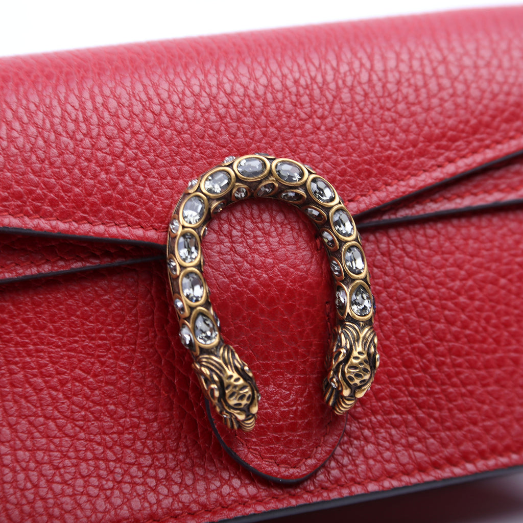 476432 Dionysus Leather Super Mini Red