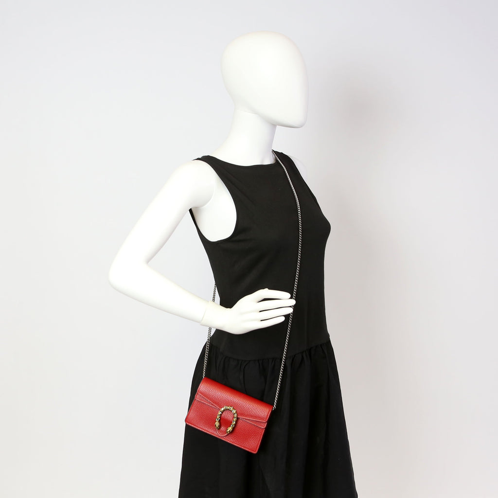476432 Dionysus Leather Super Mini Red