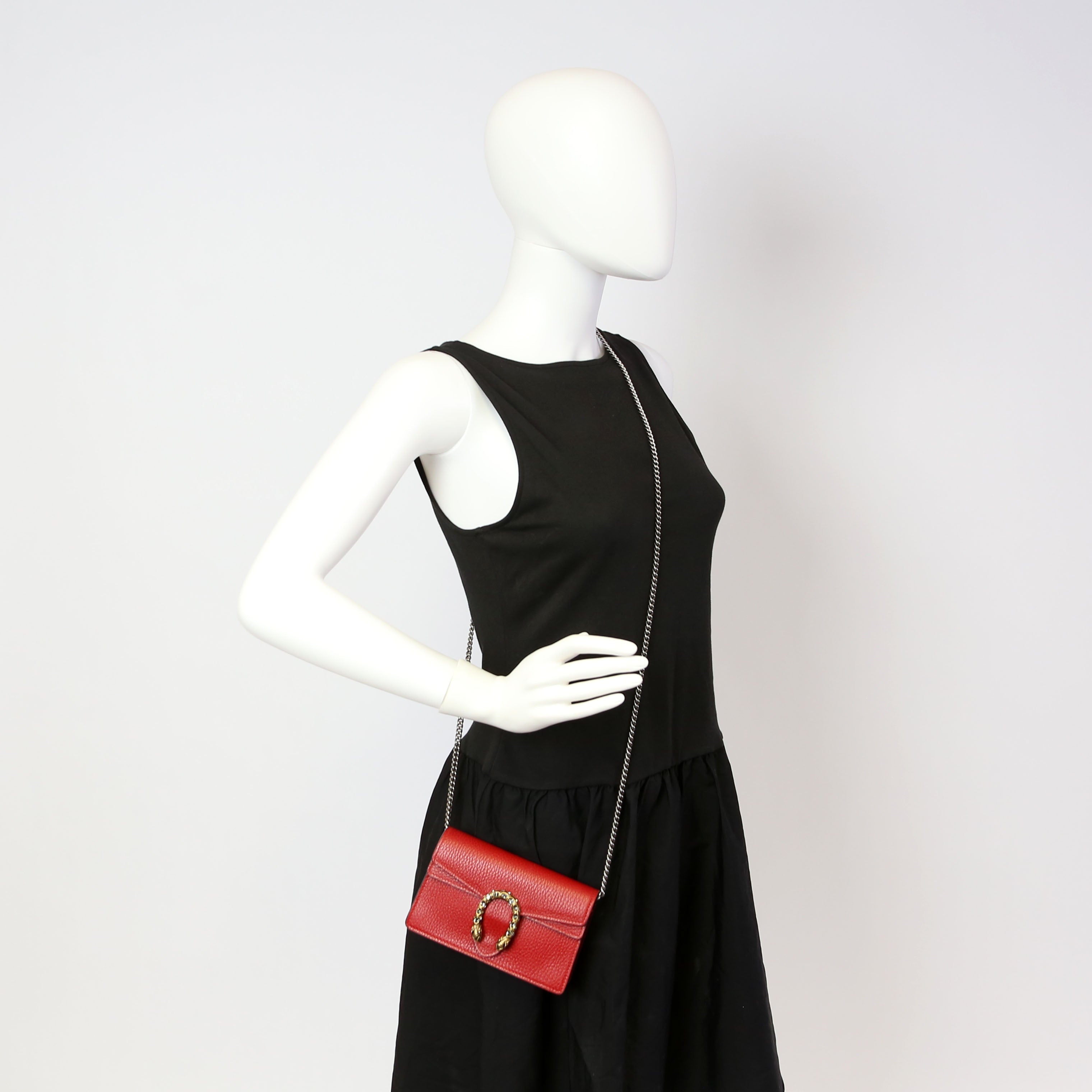 476432 Dionysus Leather Super Mini Red