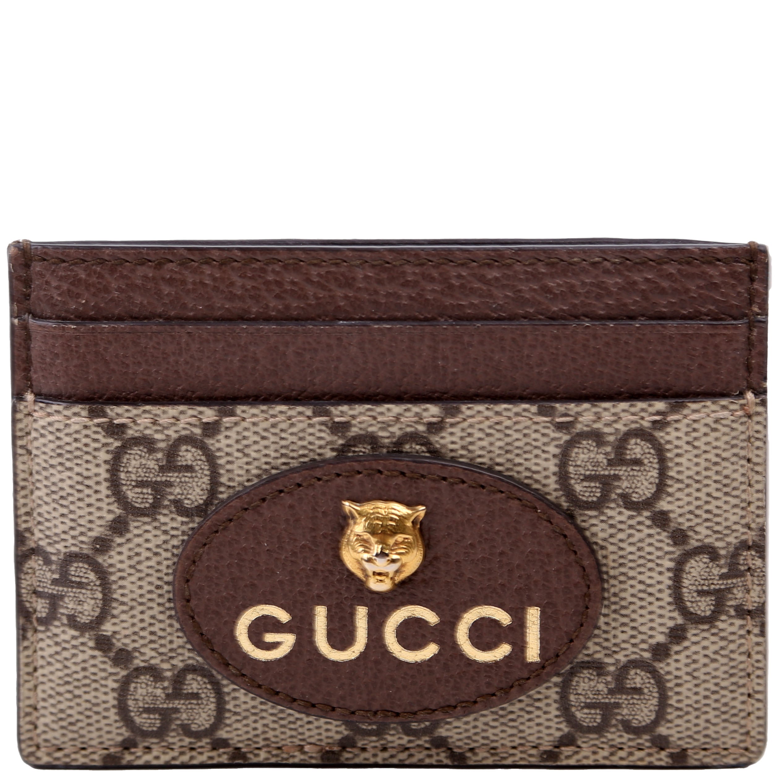 597557 GG Supreme Neo Card Case Brown/Yellow