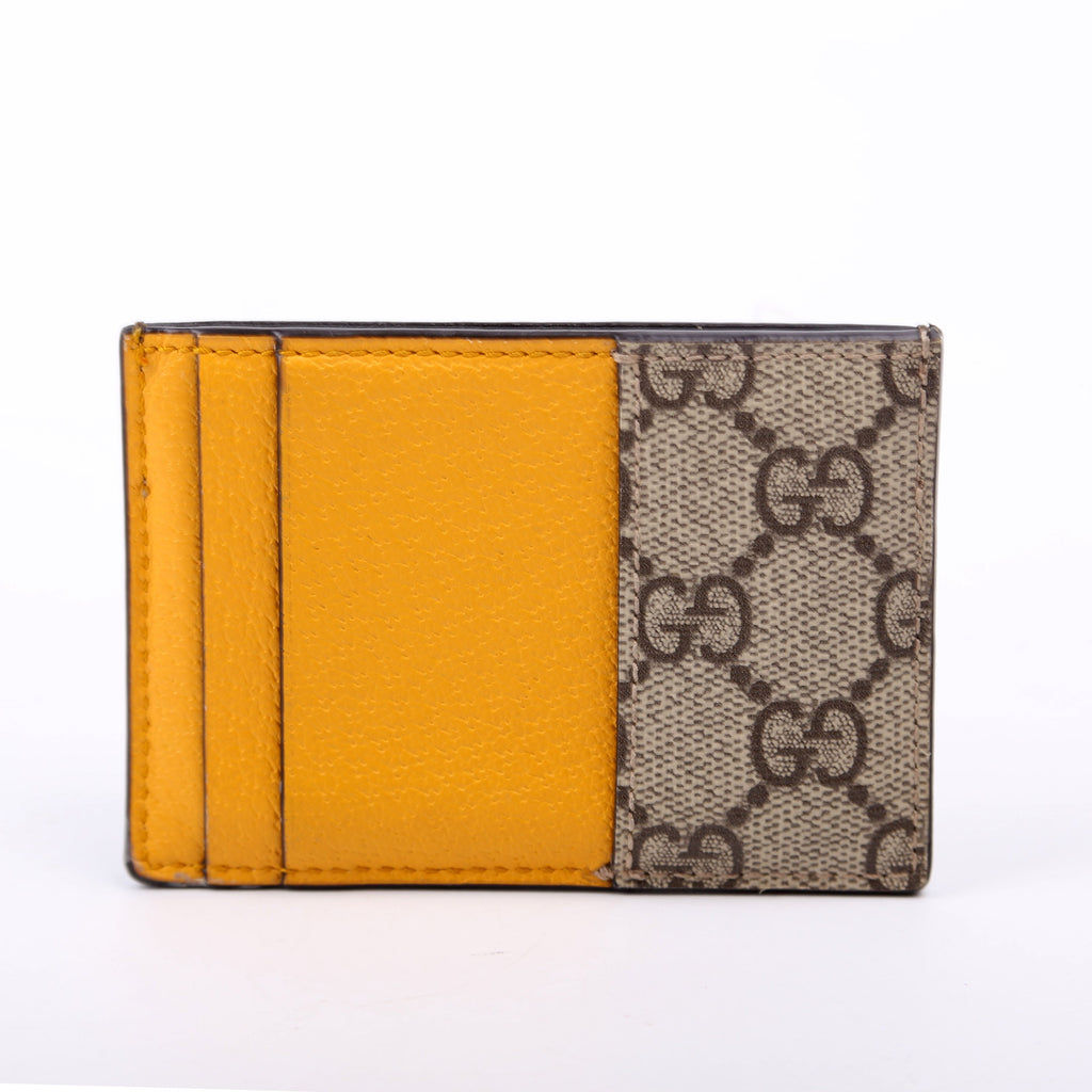 597557 GG Supreme Neo Card Case Brown/Yellow