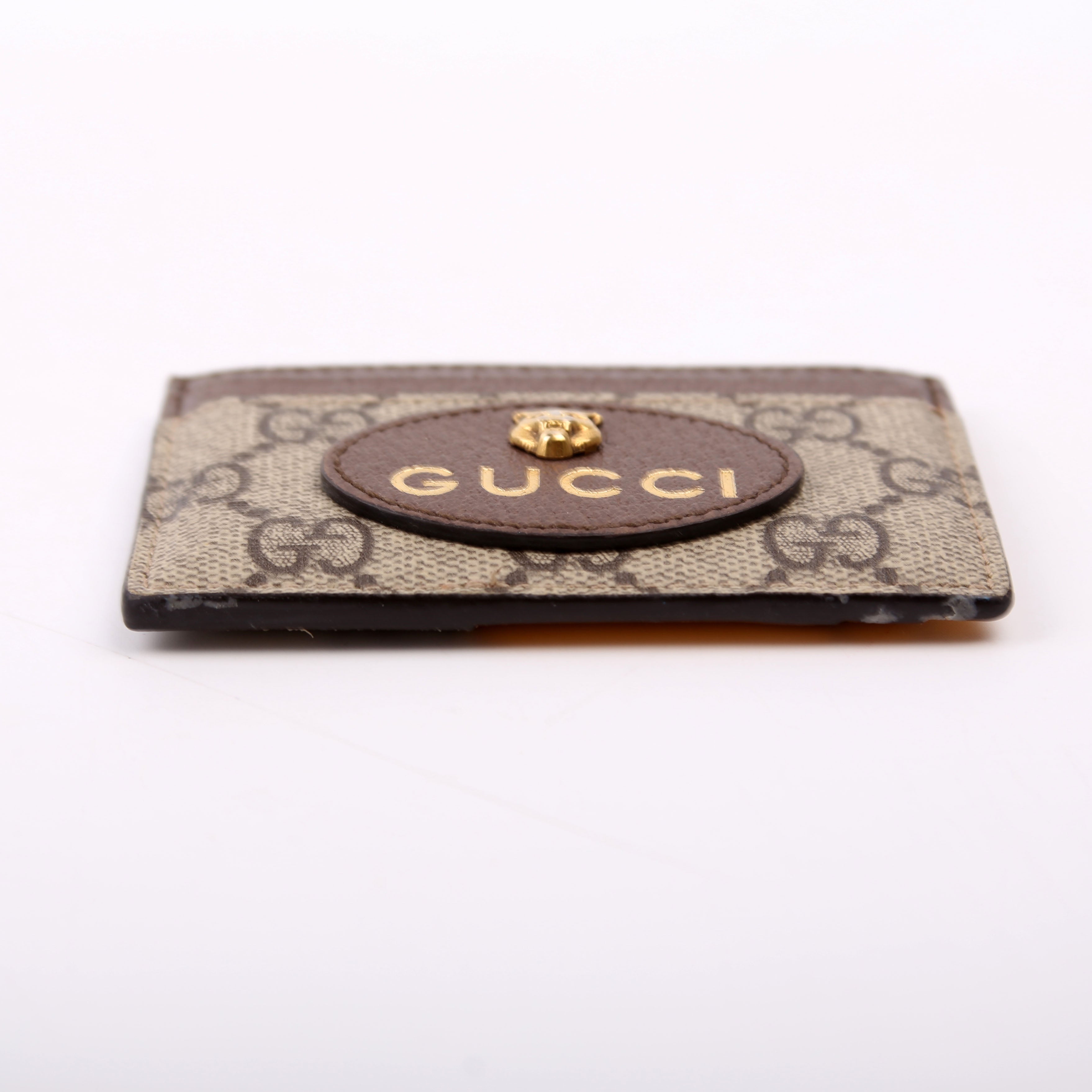 597557 GG Supreme Neo Card Case Brown/Yellow