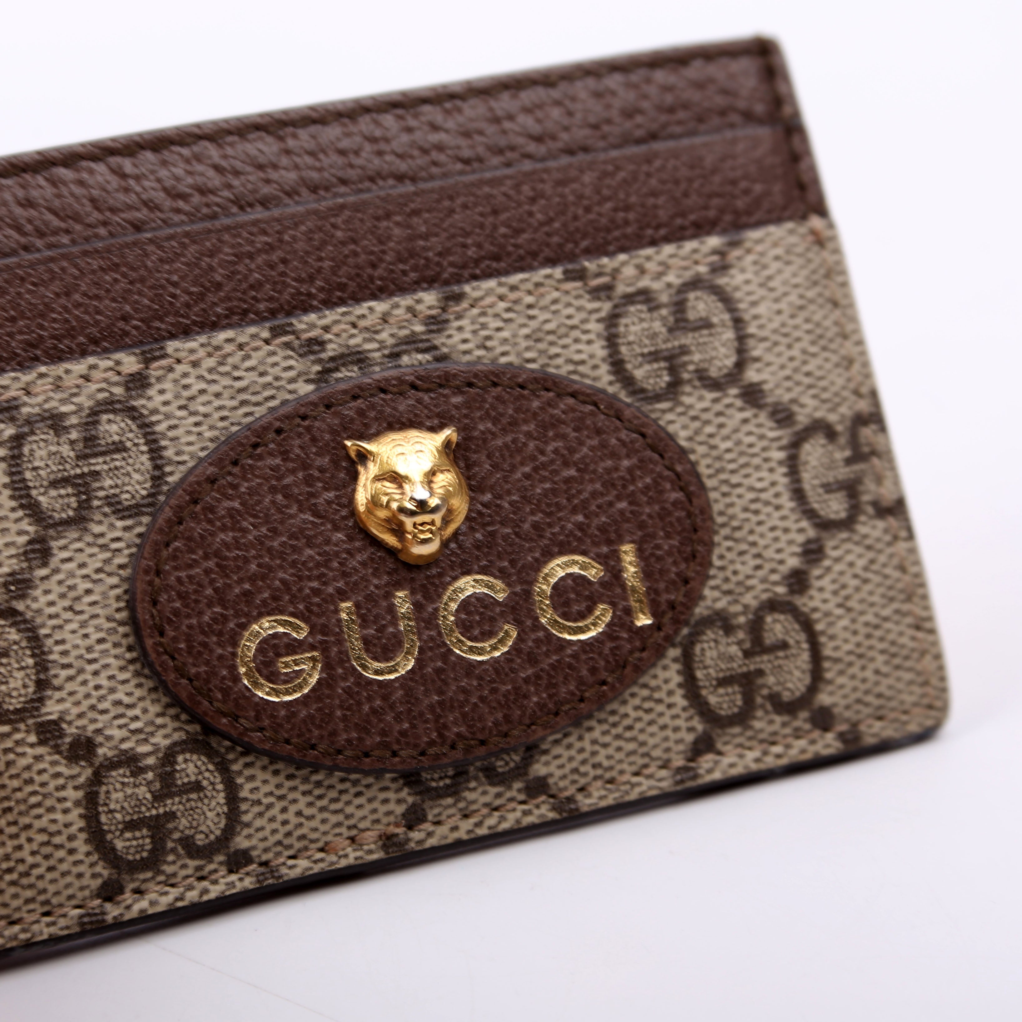 597557 GG Supreme Neo Card Case Brown/Yellow