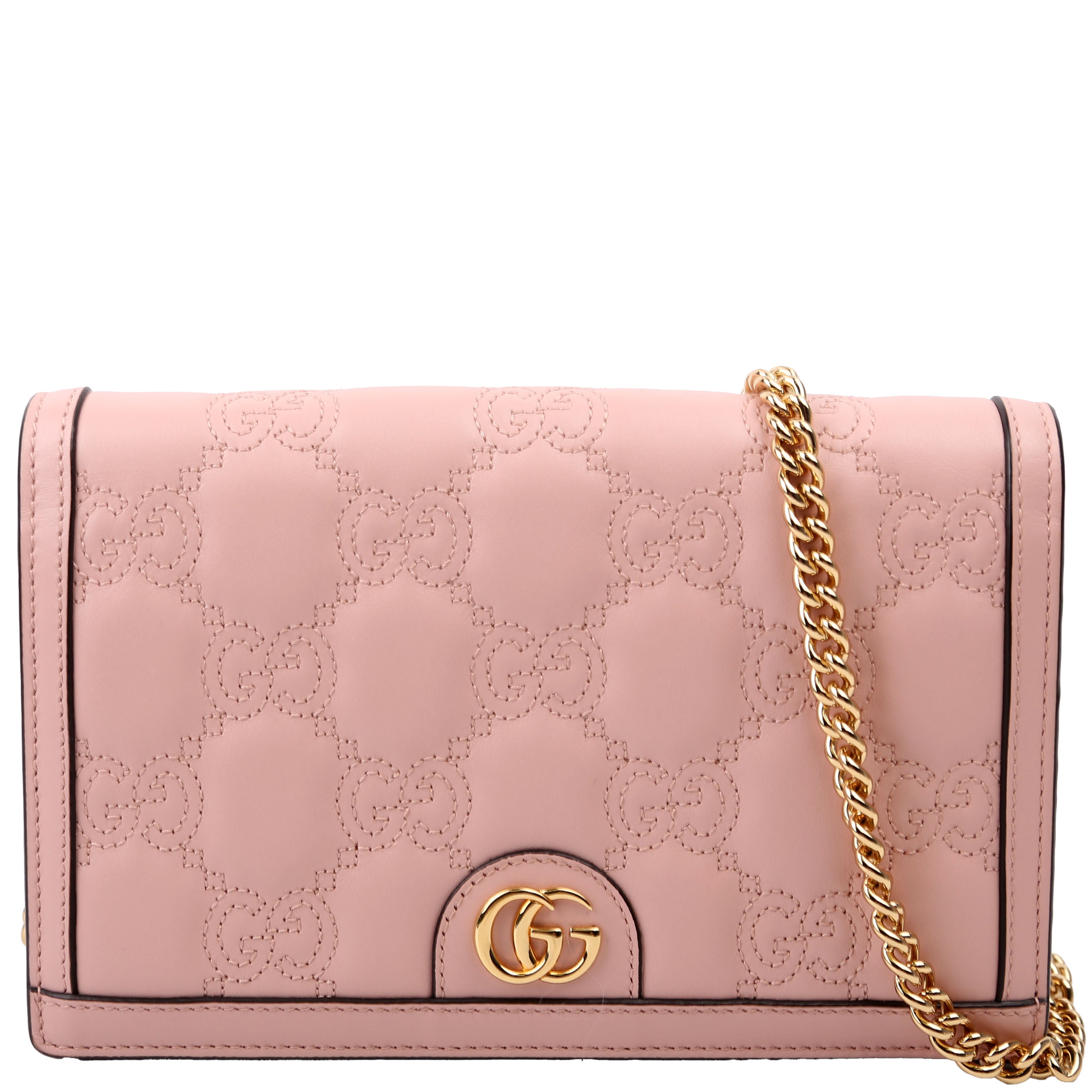 723787 GG Matelasse Chain Wallet Pink