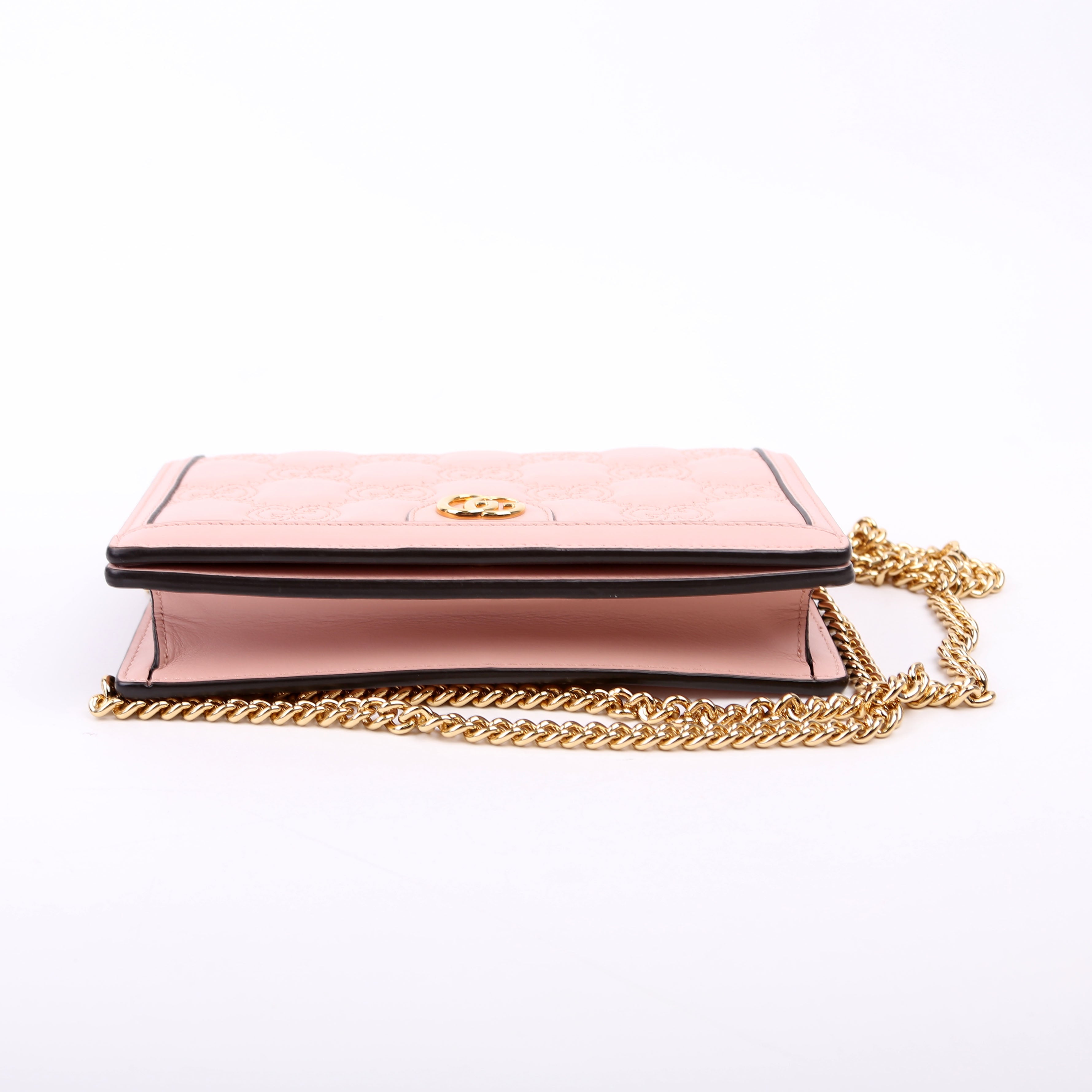 723787 GG Matelasse Chain Wallet Pink