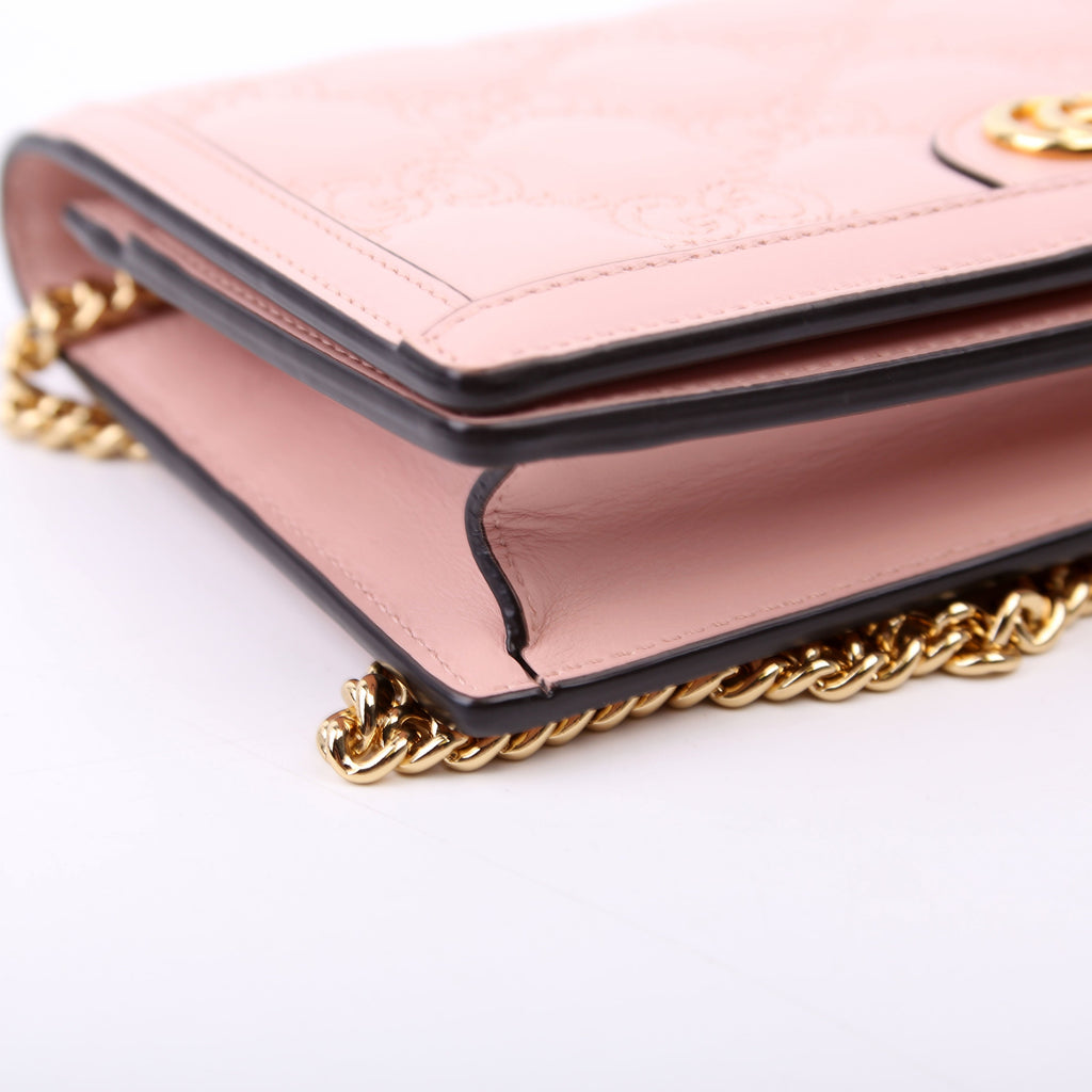 723787 GG Matelasse Chain Wallet Pink