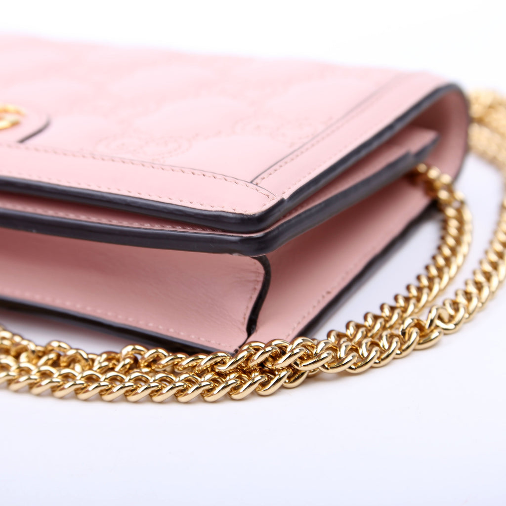 723787 GG Matelasse Chain Wallet Pink