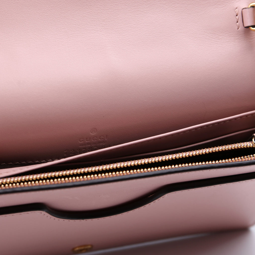 723787 GG Matelasse Chain Wallet Pink