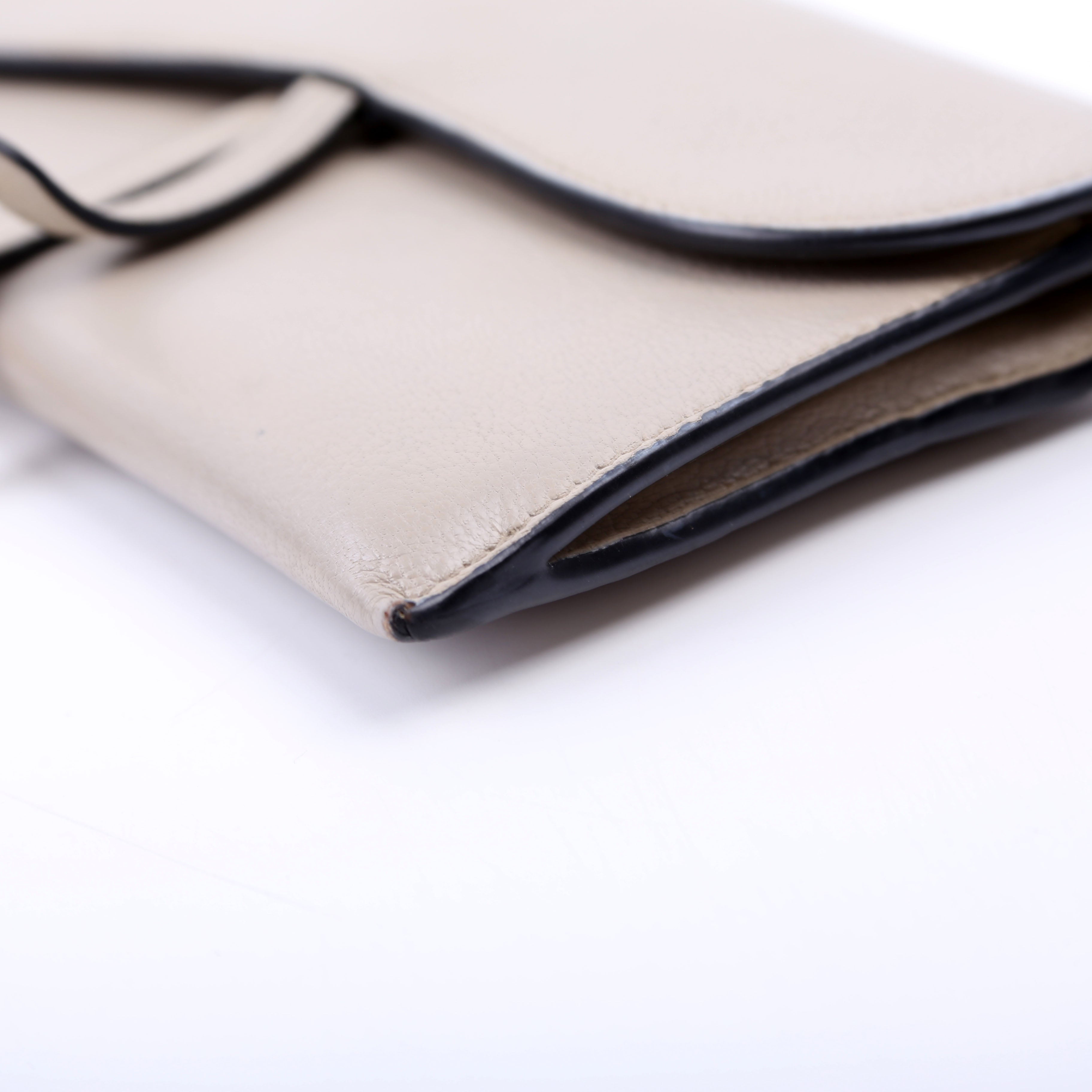 Dior Saddle Pouch With Chain Small Calfskin Gray