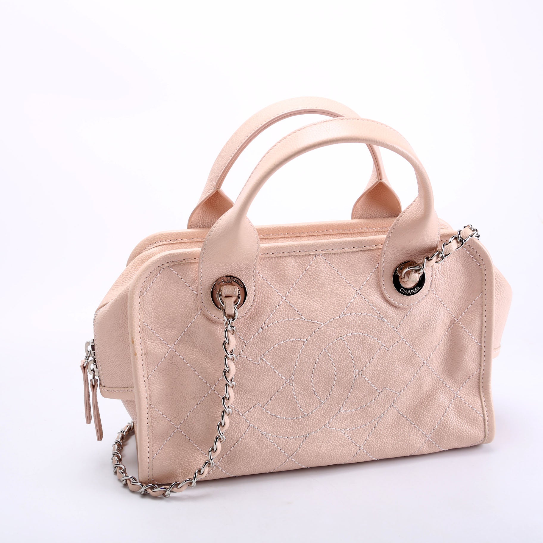Deauville Bowling Bag Small Caviar Pink