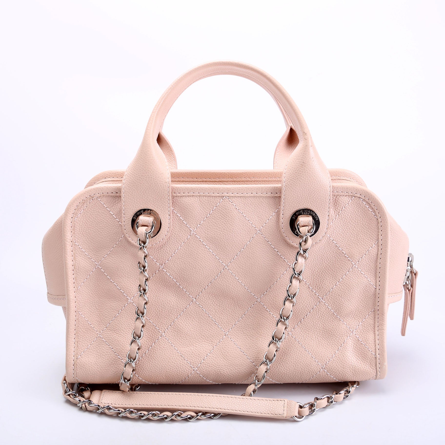 Deauville Bowling Bag Small Caviar Pink