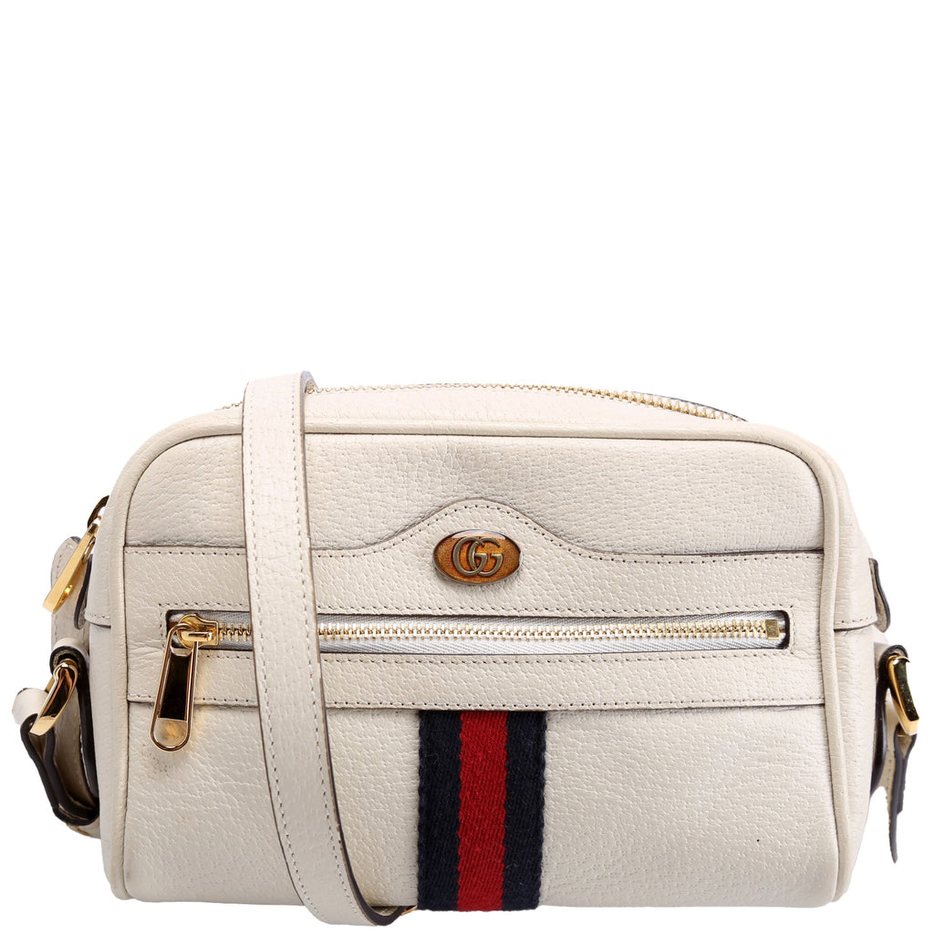 Gucci 517350 Web Leather Mini Ophidia White
