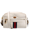 Gucci 517350 Web Leather Mini Ophidia White