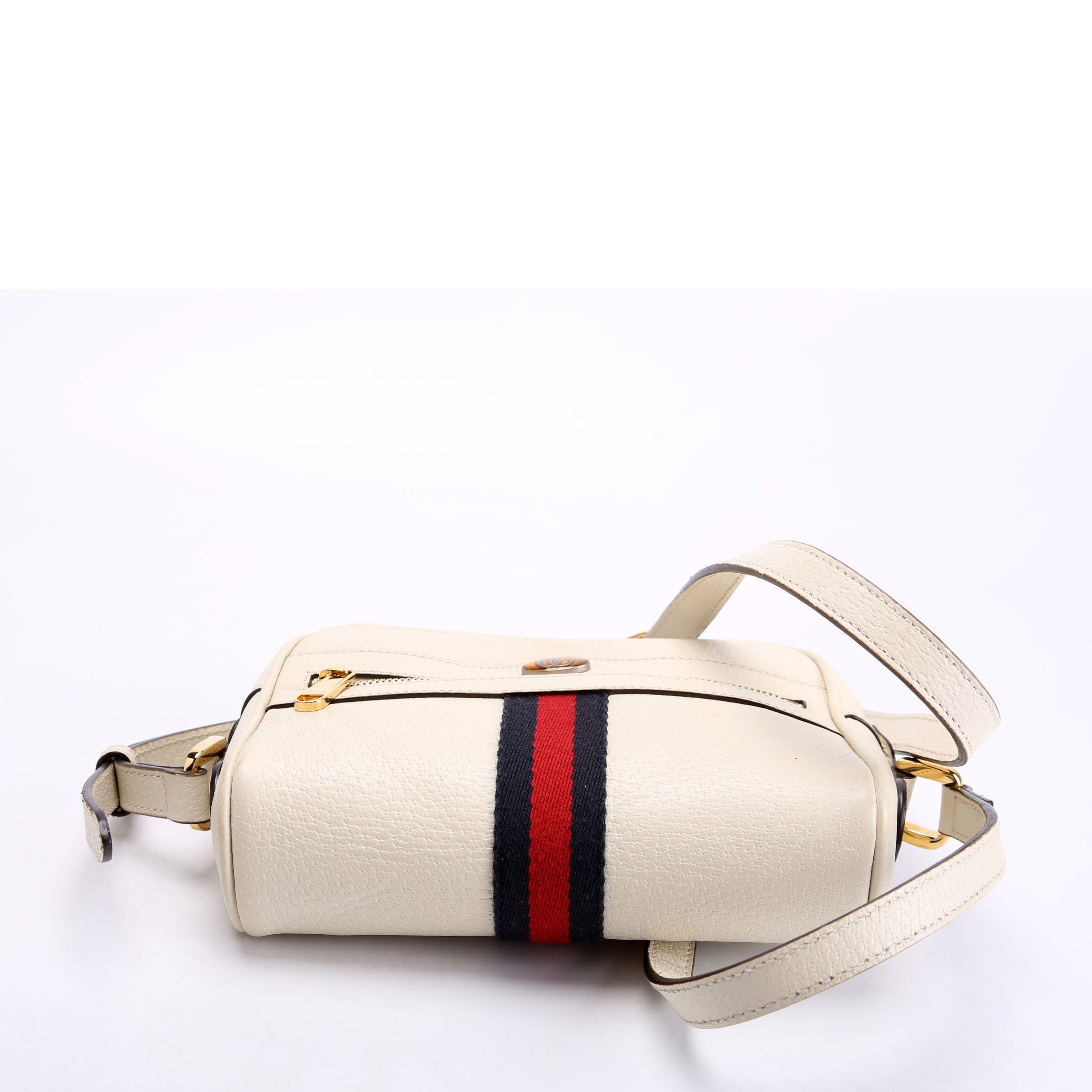 Gucci 517350 Web Leather Mini Ophidia White