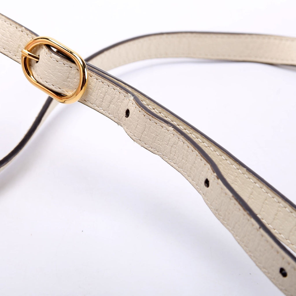 Gucci 517350 Web Leather Mini Ophidia White