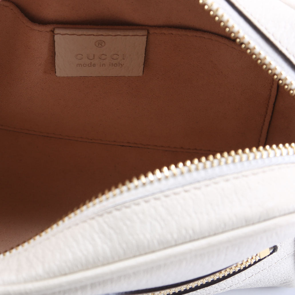 Gucci 517350 Web Leather Mini Ophidia White