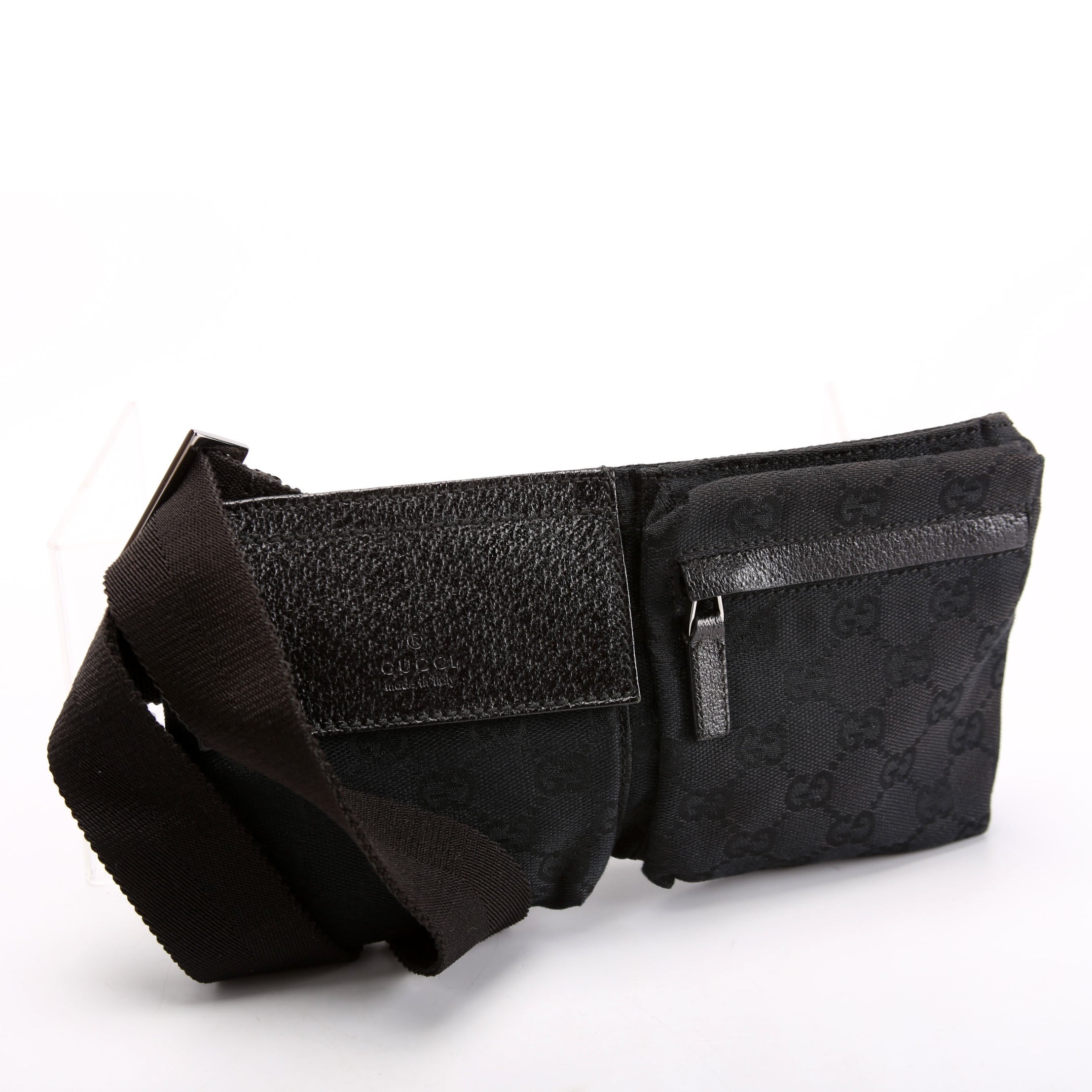 162962 GG Canvas Mini Waist Bag Black
