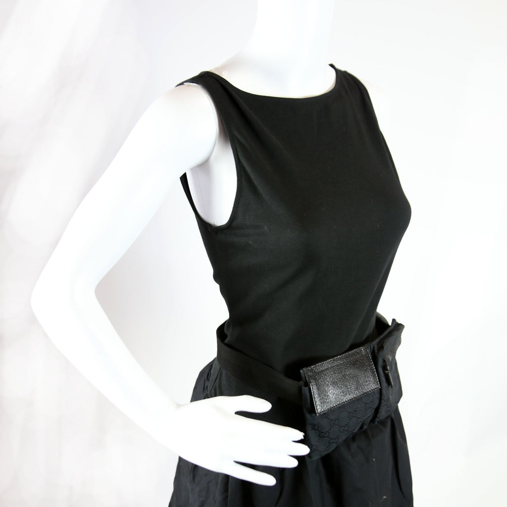 162962 GG Canvas Mini Waist Bag Black