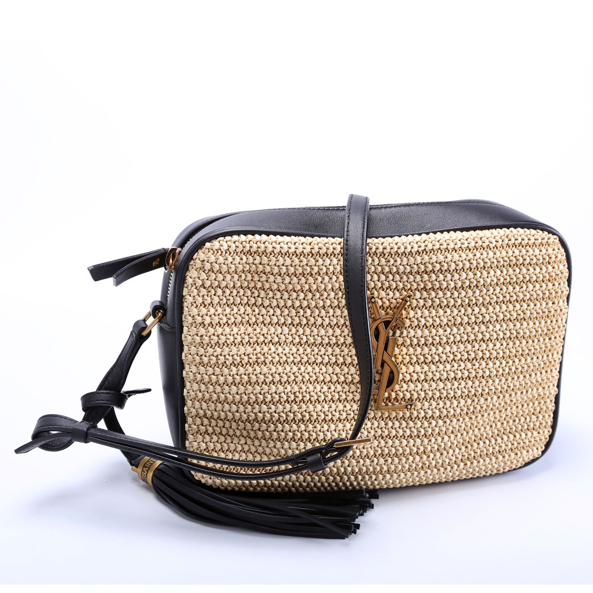 612542 Lou Camera Medium Raffia Tan