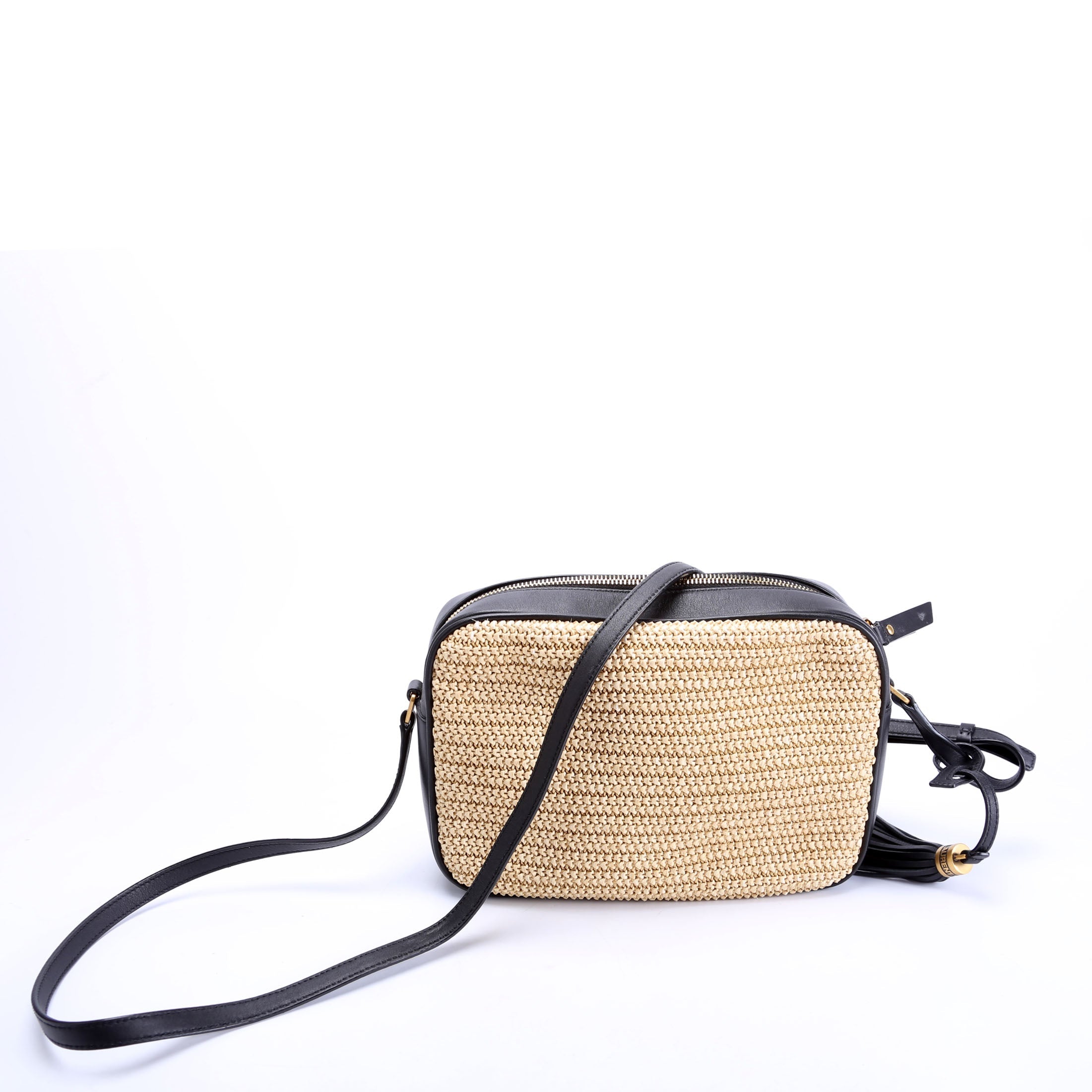612542 Lou Camera Medium Raffia Tan