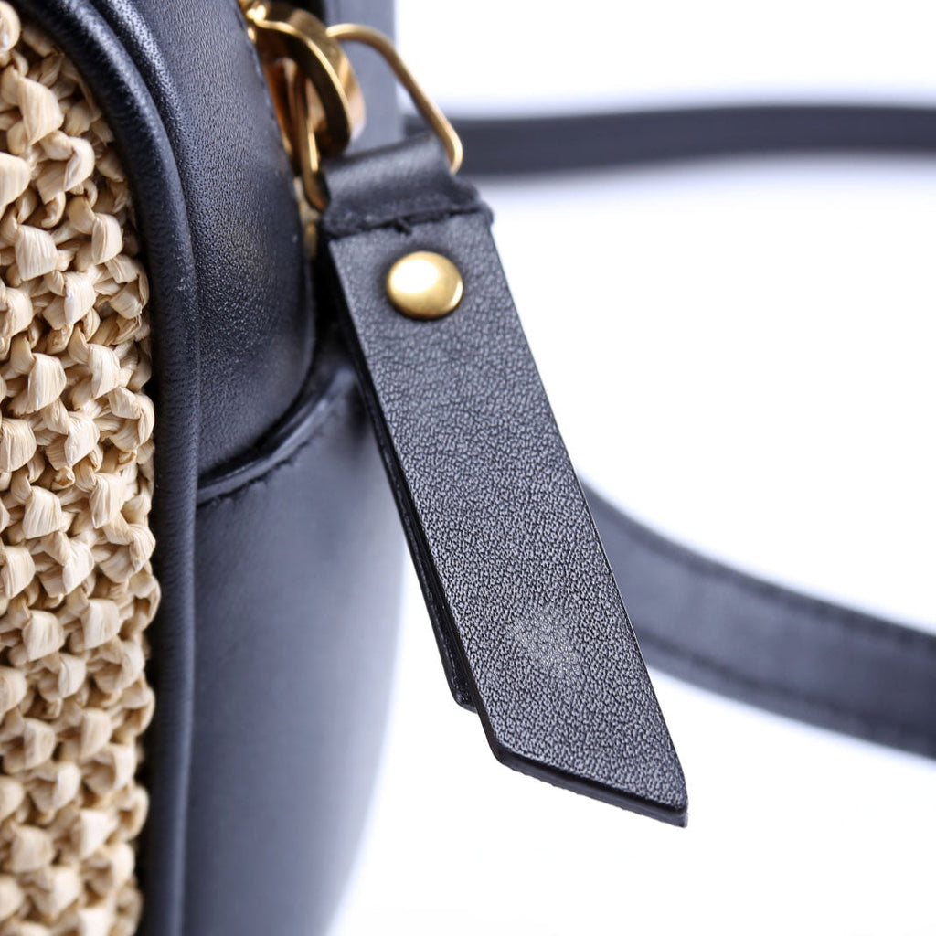 612542 Lou Camera Medium Raffia Tan
