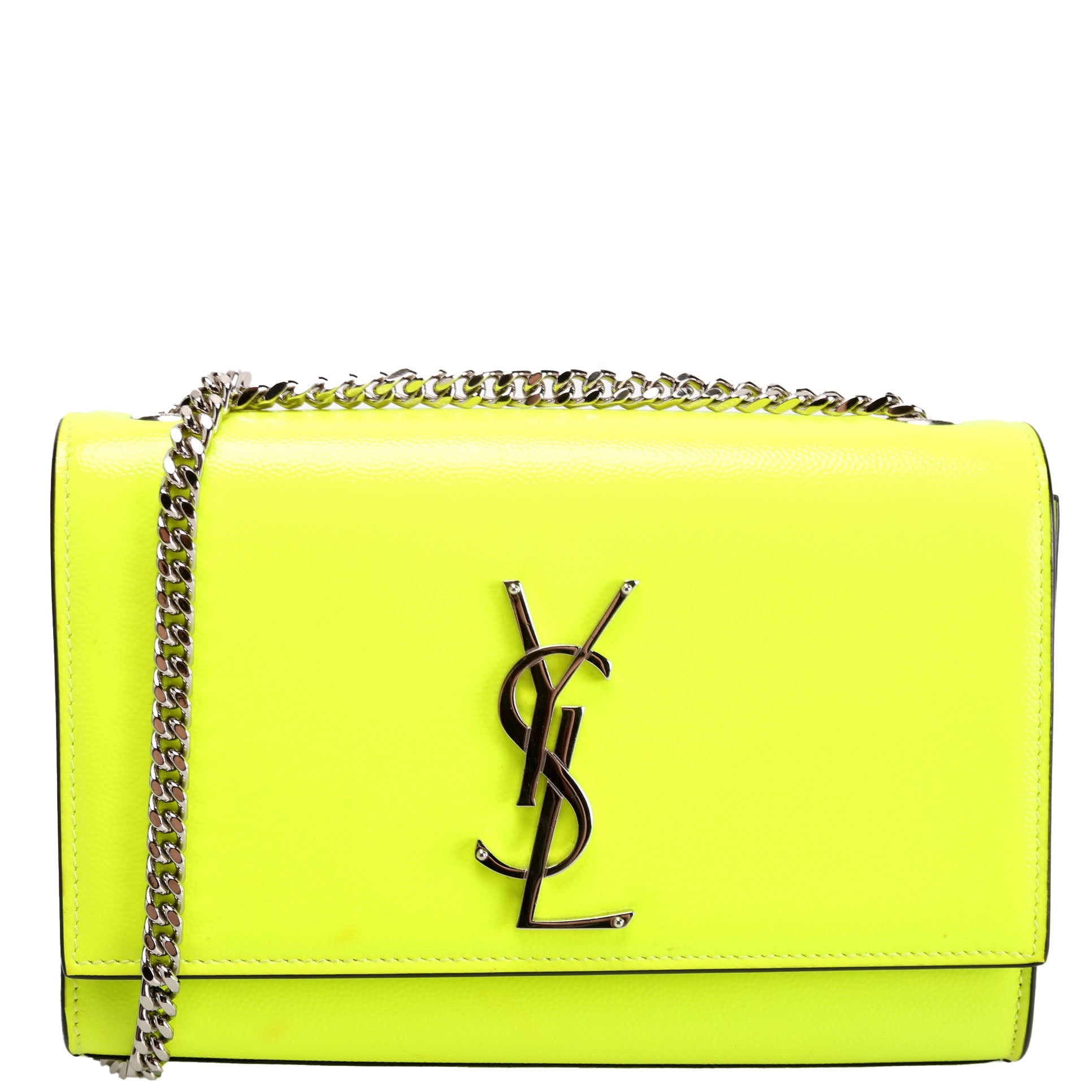 Kate Satchel Grain Small 354121/469390 Neon Yellow