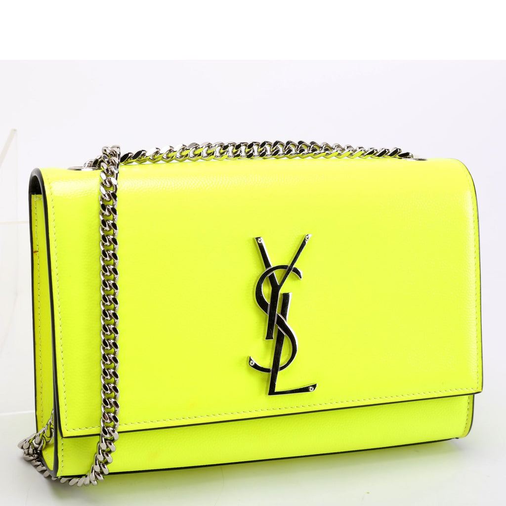 Kate Satchel Grain Small 354121/469390 Neon Yellow