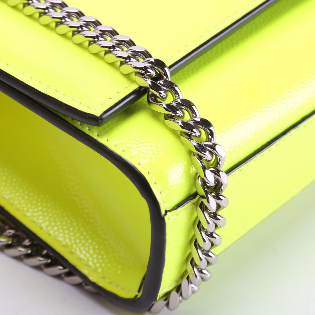 Kate Satchel Grain Small 354121/469390 Neon Yellow