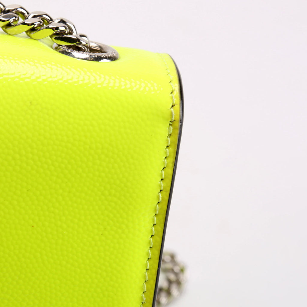 Kate Satchel Grain Small 354121/469390 Neon Yellow