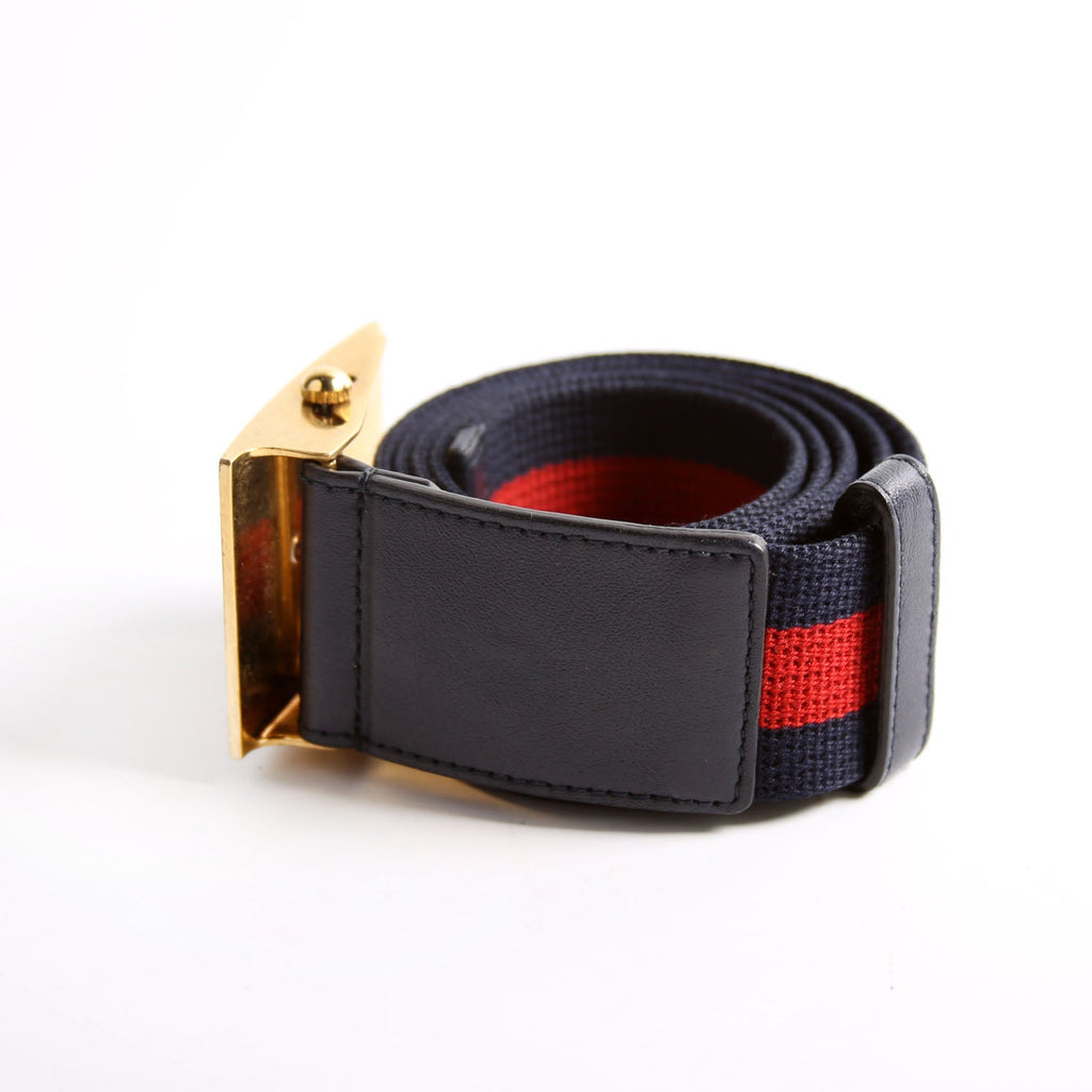 437498 Feline Buckle Web CanvasBelt Size 85/34 Navy/Red