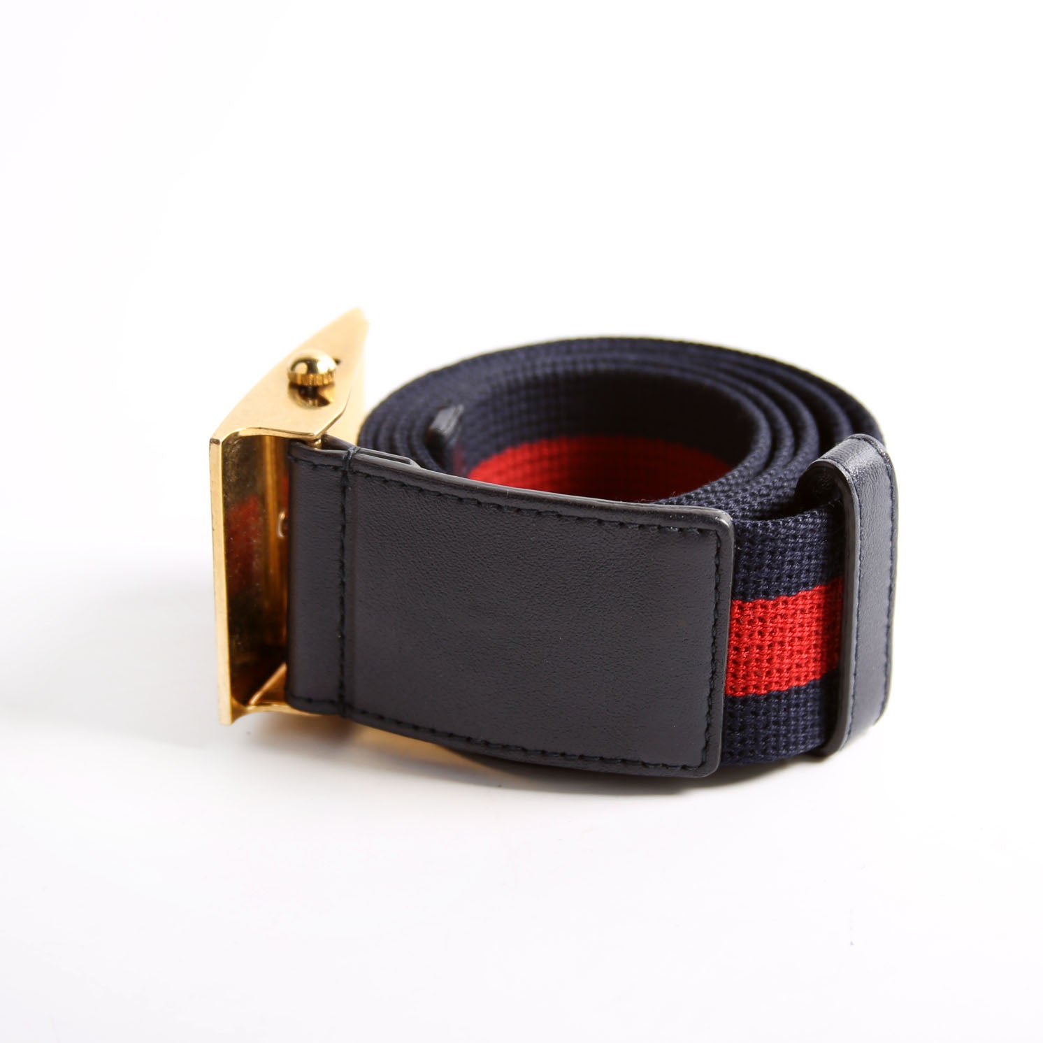 437498 Feline Buckle Web CanvasBelt Size 85/34 Navy/Red
