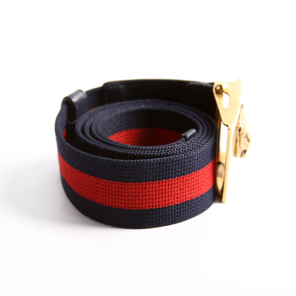 437498 Feline Buckle Web CanvasBelt Size 85/34 Navy/Red