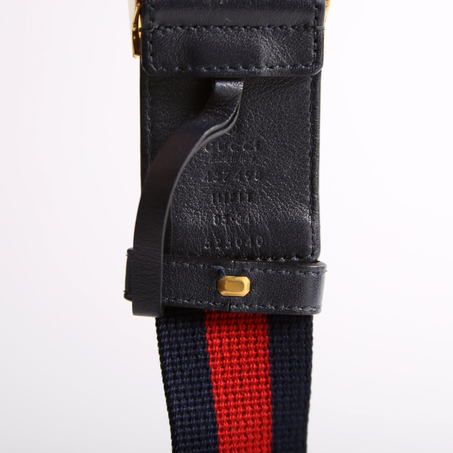 437498 Feline Buckle Web CanvasBelt Size 85/34 Navy/Red