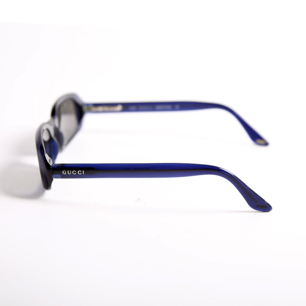 GG1157/S Narrow Oval Frame Sunglasses Navy