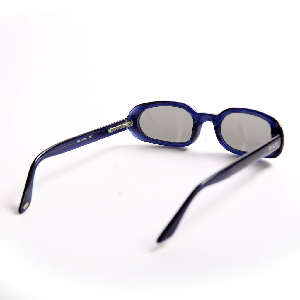 GG1157/S Narrow Oval Frame Sunglasses Navy