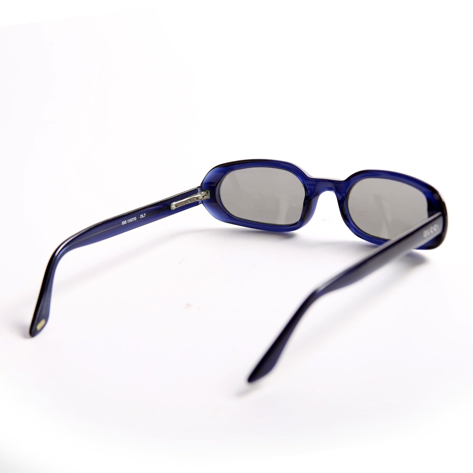 GG1157/S Narrow Oval Frame Sunglasses Navy
