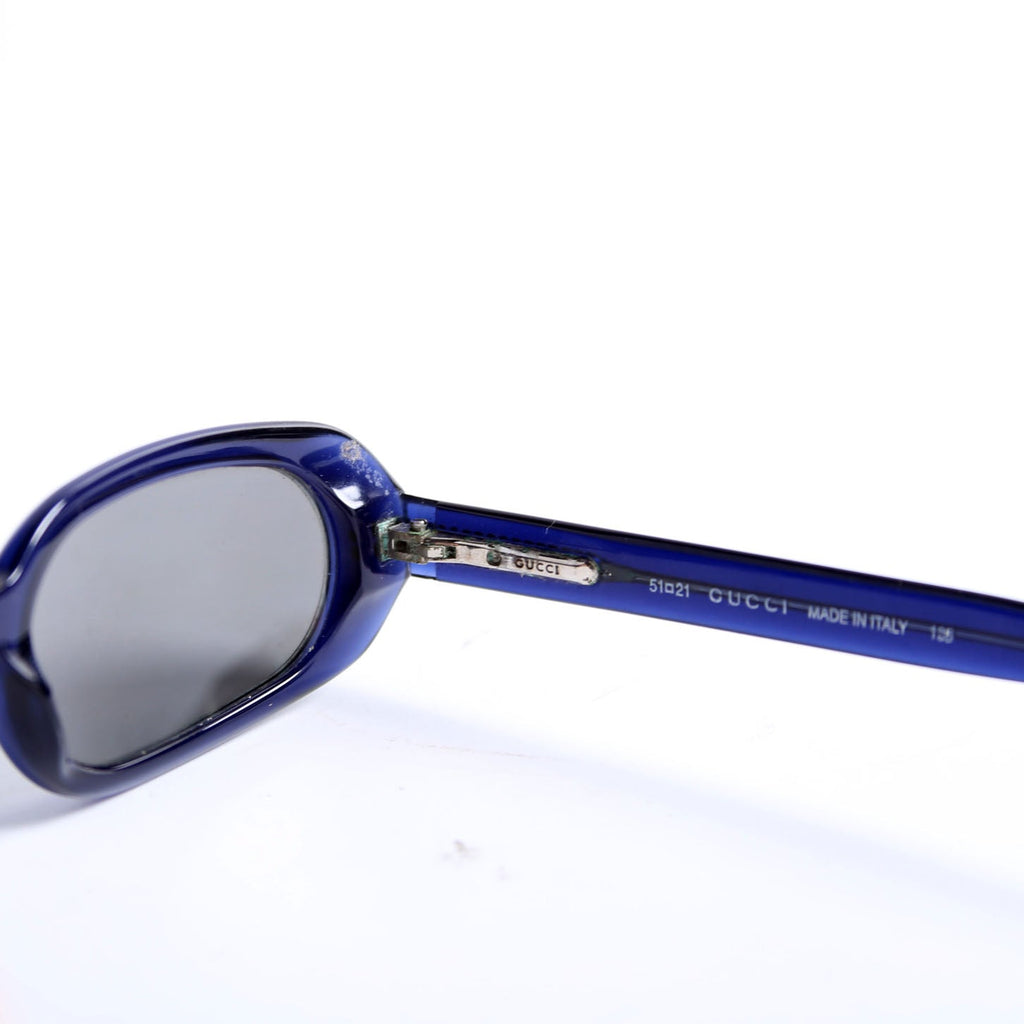 GG1157/S Narrow Oval Frame Sunglasses Navy
