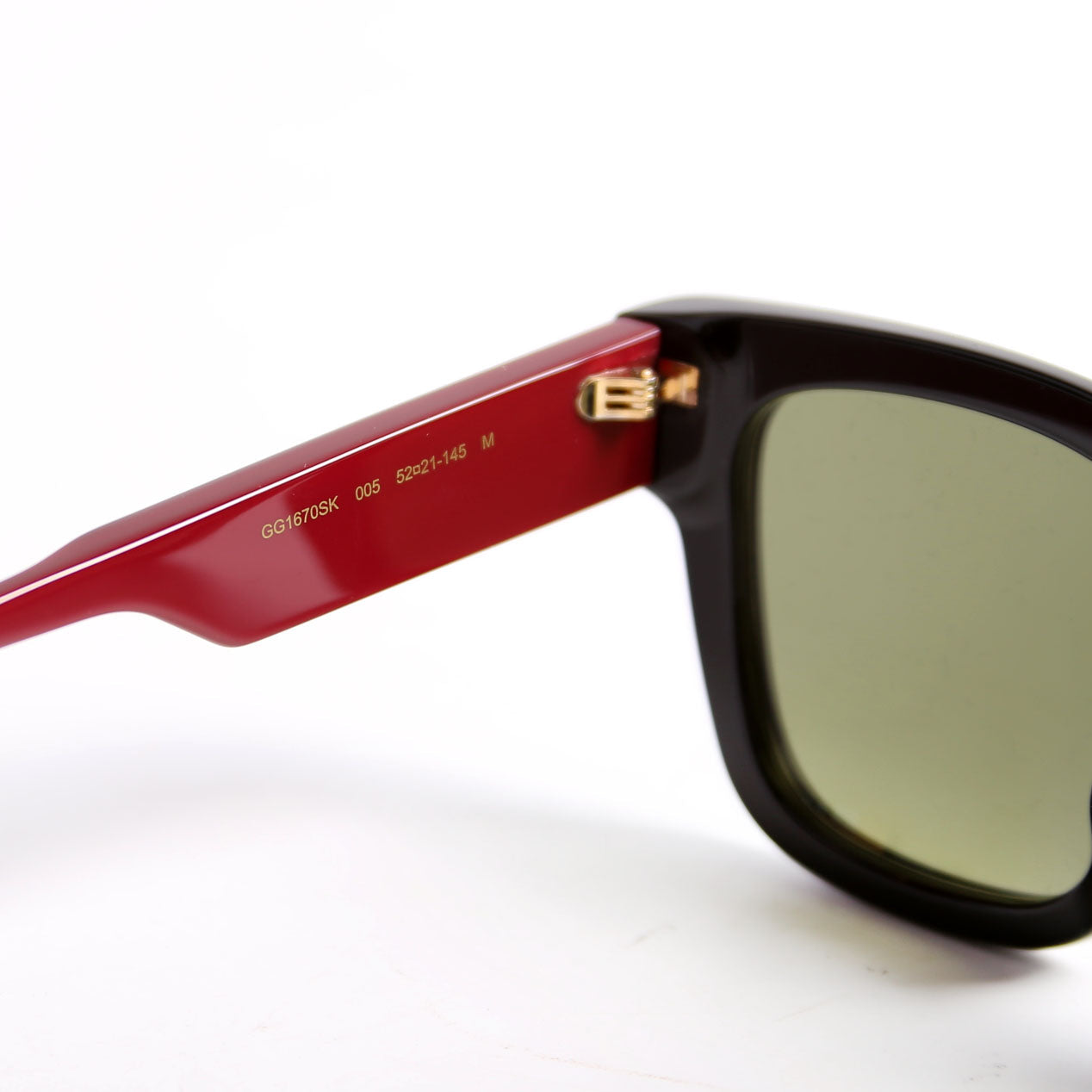 GG1670SK Square Acetate Sunglasses Black/Red