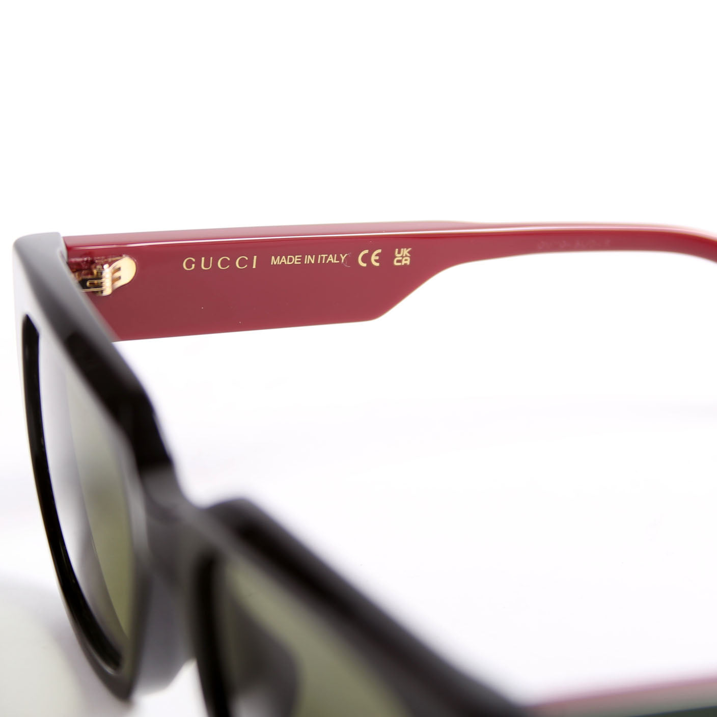 GG1670SK Square Acetate Sunglasses Black/Red